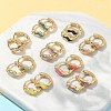 Brass Micro Pave Clear Cubic Zirconia Hoop Earrings EJEW-A132-12G-1