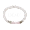 6.5mm Round Natural Labradorite & Rose Quartz & Electroplated White Moonstone Beaded Stretch Bracelets for Women Men BJEW-JB10478-1