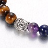 Stretch Buddhist Jewelry Multi-Color Gemstone Chakra Bracelets BJEW-JB01687-01-2