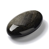 Natural Silver Obsidian Healing Oval Figurines DJEW-F024-02-2
