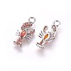 Brass Micro Pave Cubic Zirconia Pendants ZIRC-L075-25A-P-2