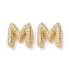 Rack Plating Brass Micro Pave Cubic Zirconia Slide Charms KK-C084-34G-M-1