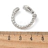 Brass Micro Pave Clear Cubic Zirconia Cuff Rings RJEW-U037-01P-5