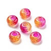 Two Tone Transparent Crackle Acrylic European Beads TACR-P009-B01-05-1
