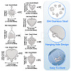7Pcs 7 Styles 304 Stainless Steel Pendant Cabochon Settings STAS-TA0005-83-4