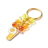 4Pcs Flower/Bee/Orange Juice Alloy Enamel Pendant Keychain KEYC-JKC00412-05-5