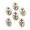 Flower Theme Printed Handmade Porcelain Beads LS-LAMP-D303-06E-04-1