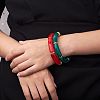 5Pcs 5 Colors Acrylic Curved Tube Stretch Bracelets Set BJEW-SW00069-5