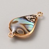 Natural Paua Shell Connector Charms KK-WH0062-100KCG-A-2