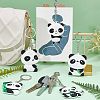 5Pcs 5 Style Silicone Panda Keychain KEYC-NB0001-19-2