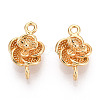 Brass Flower Connector Charms KK-T078-17G-1