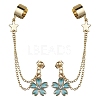 Light Gold 304 Stainless Steel Cuff Earring Chains with Rhinestone EJEW-JE05684-04-1