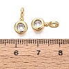 Brass Micro Pave Clear Cubic Zirconia Charms KK-N288-16G-3