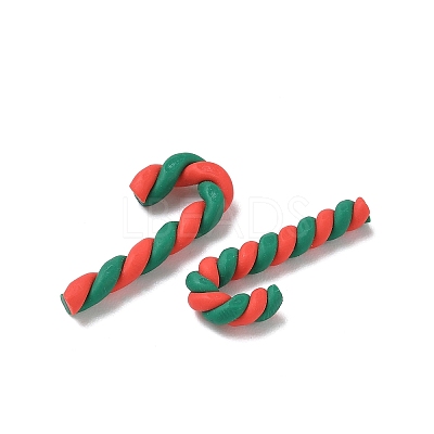 Christmas Candy Cane Handmade Polymer Clay Beads CLAY-P005-03A-03-1