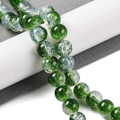 Transparent Crackle Baking Paint Glass Beads Strands DGLA-T003-01C-M-1