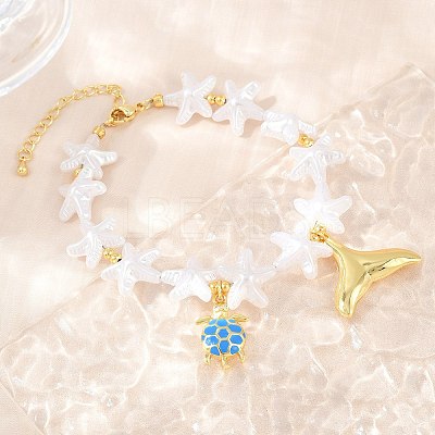 Ocean Brass Enamel Charm Bracelets for Women KK-CBA68DA-15A-G-1