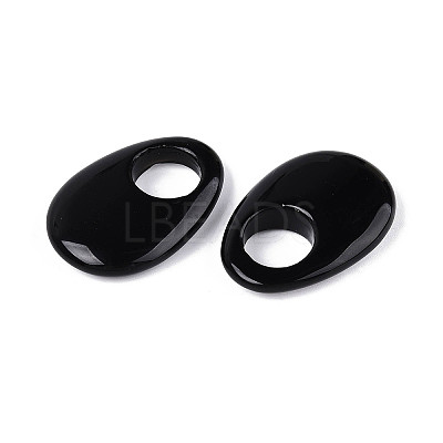 Natural Obsidian Large Hole Pendants G-N348-06B-12-1