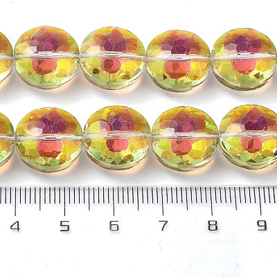 Electroplate Transparent Glass Beads Strands EGLA-M032-01A-HR01-1