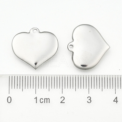 Tarnish Resistant 304 Stainless Steel Stamping Blank Tag Heart Pendants STAS-R063-02-1