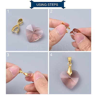 Brass Ice Pick Pinch Bails KK-H384-P-1