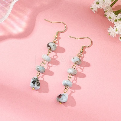 Natural Larimar Dangle Earrings EJEW-JE07529-1