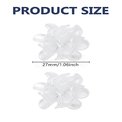 1Pair Flower Acrylic Stud Earrings EJEW-LP0008-005A-1