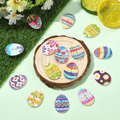 50Pcs 2-Hole Wood Buttons BUTT-CJC0004-02-1