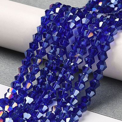 Transparent Electroplate Glass Beads Strands EGLA-A039-T2mm-B06-1