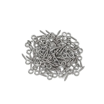 304 Stainless Steel Screw Eye Pin Peg Bails - Lbeads.com