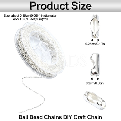 1 Roll Iron Ball Bead Chains CH-YW0002-04S-1