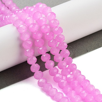 Baking Paint Imitation Jade Glass Bead Strands LS-DGLA-A034-J6MM-A49-1