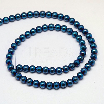 Electroplate Non-magnetic Synthetic Hematite Beads Strands G-J169A-6mm-03-1