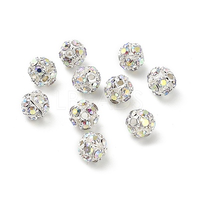 6mm Brass Crystal AB Rhinestone Beads KK-S519-01A-01S-1