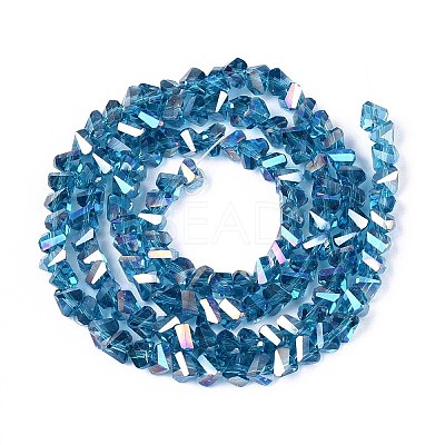 Electroplate Transparent Glass Beads Strands GLAA-N021-4mm-28-1