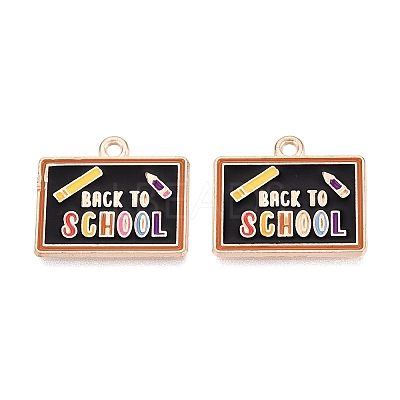 Back to School Alloy Enamel Pendants ENAM-Q004-01KCG-03-1