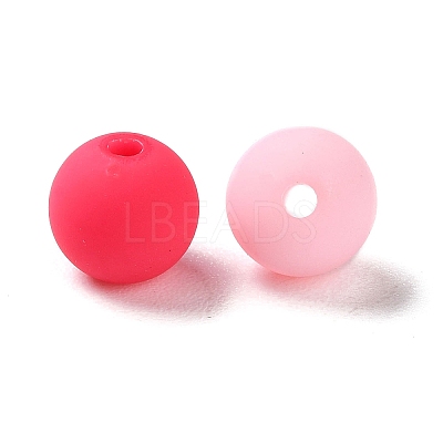Rubberized Style Imitated Silicone Acrylic Beads MACR-D029-01N-1