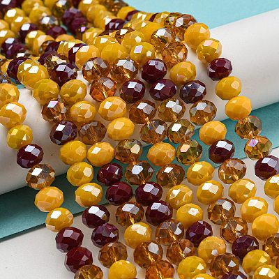 Glass Beads Strands EGLA-A034-M8mm-22-1