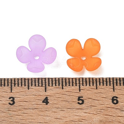 4-Petal Transparent Acrylic Bead Caps FACR-T001-09C-1