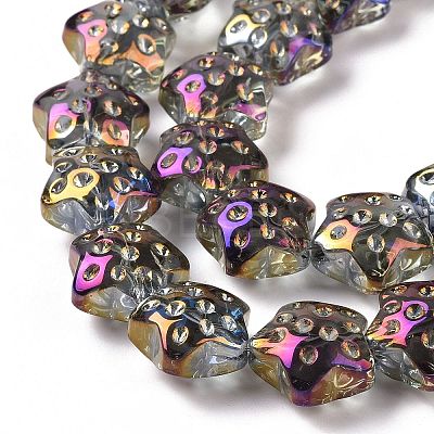 Transparent Electroplate Glass Beads Strands GLAA-C025-01G-1