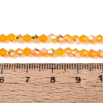 AB Color Plated Transparent Glass Beads Strands GLAA-G127-01-01A-1