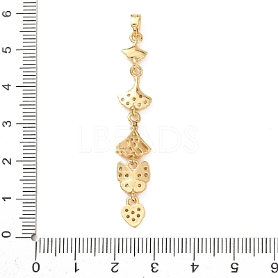 Tassel Brass Micro Pave Clear Cubic Zirconia Big Pendants KK-L271-01G-08-1