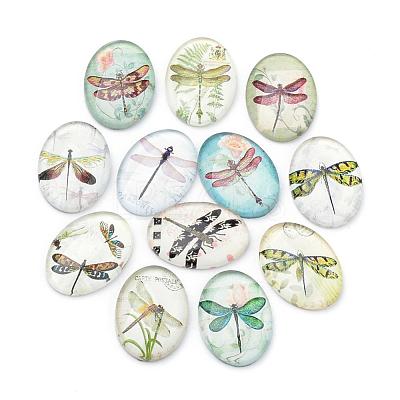 Flatback Glass Cabochons GGLA-S034-25x18-007-1