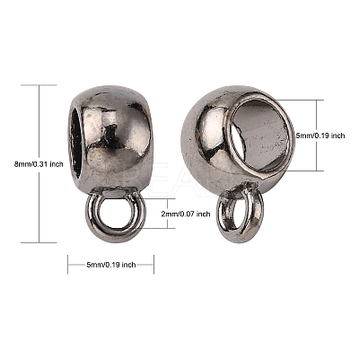 Tibetan Style Alloy Tube Bails TIBEP-LFH251Y-B-FF-1