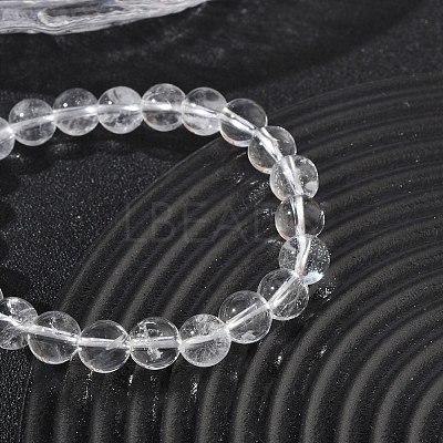 Natural Quartz Crystal Round Beaded Stretch Bracelets GG-CBA12F1-02C-12-1