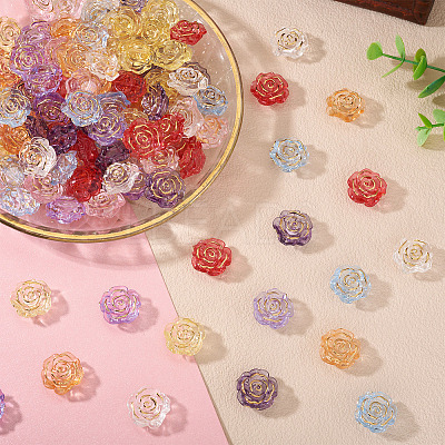 Camellia Transparency Acrylic Beads RESI-TA0004-27B-1