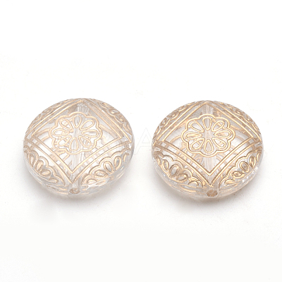 Golden Plated Acrylic Beads X-PACR-S219-07-1
