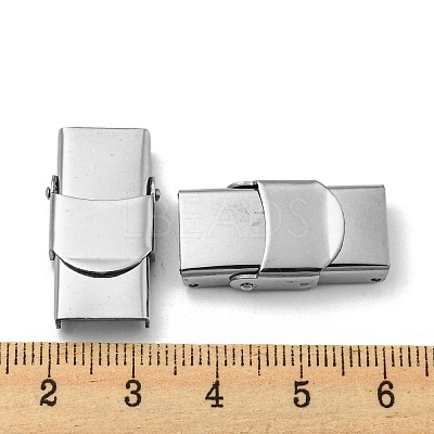 Non-Tarnish 201 Stainless Steel Watch Band Clasps X-STAS-C006-1-02-1