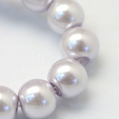Baking Paint Pearlized Glass Pearl Round Bead Strands X-HY-Q003-6mm-25-1