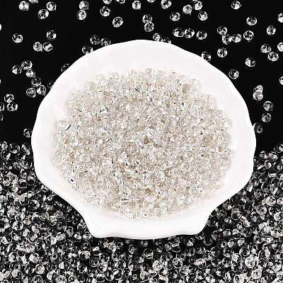 6/0 Baking Paint Transparent Fringe Glass Seed Beads SEED-N006-06A-1