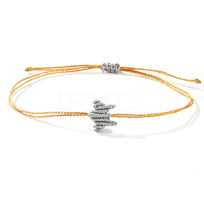 Waxed Cord Braided Bracelets for Women DG0150-5-1